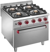 Diamond Gasfornuis met 4 branders op elektrische oven GN 2/1 | G9/4BFE8