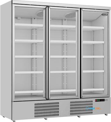 Display koelkast | 3 Glasdeuren | 1530 | zilver | Combisteel | 7455.2205