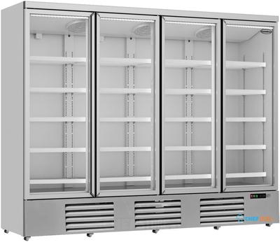 Koelkast | 4 Glasdeuren | 2025 L | zilver | Combisteel | 7455.2210