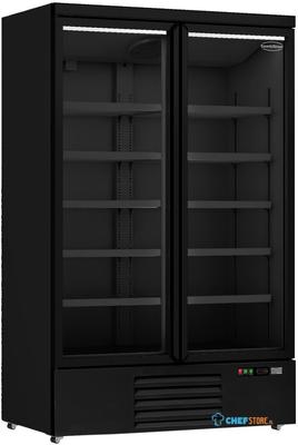2 deurs Display koelkast | glasdeuren | zwart | Combisteel | 7455.2230