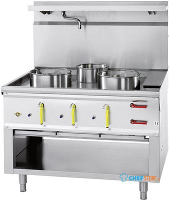 Diamond ASIA2-C3R/11 Wok-fornuis 3 branders met watergordijn