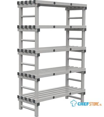 308.292 REA Grey Eurostelling 5 schappen 1400(l)x600(d)x1850(h)mm