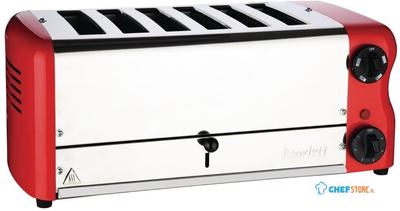 Rowlett Esprit Broodrooster 6 Sleuven Rood - 2 Reserve-Elementen En 2 Tostihouders - Rowlett CH188