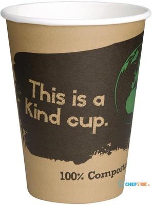 Fiesta Green composteerbare koffiebekers enkelwandig bruin 34cl (1000 stuks) | DS058