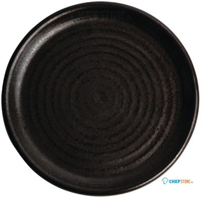 Olympia Canvas ronde borden met smalle rand zwart 18cm | FA316