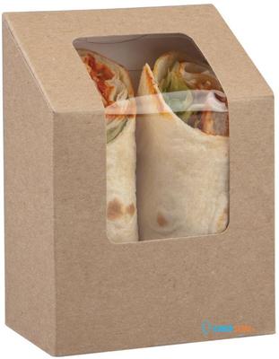 Colpac kraft wrapdoosjes met PLA venster en insteeksluiting composteerbaar (500 stuks)