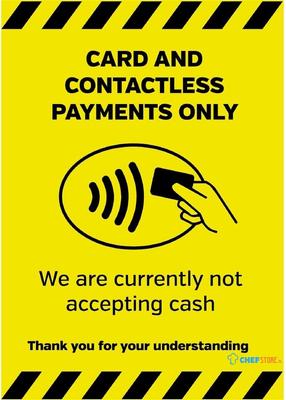 Vinylsticker A4 'Alleen contactloos of met pas betalen' | FN644