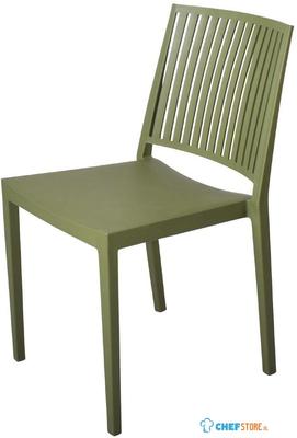 Baltimore Stapelbare Polypropyleen Stoelen Olijfgroen (4 Stuks) - Gastronoble FW578