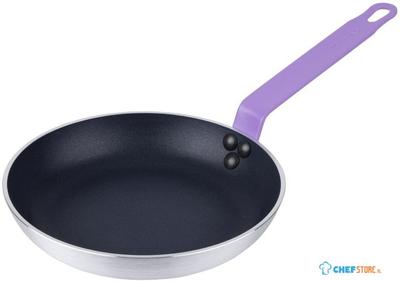 Hygiplas Aluminium Antiaanbak Teflon Platinum Plus Koekenpan met Paarse Handgreep 24cm - HT968