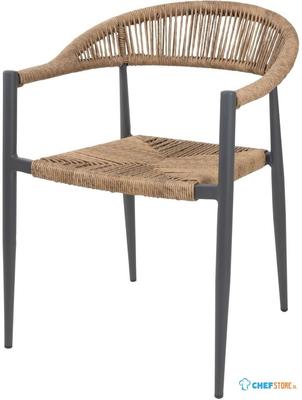 Bolero Eden PE Gevlochten Rattan Outdoor Armstoelen Naturel (4 Stuks) - HZ591
