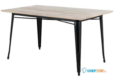 Bolero HZ808 Bistro Eettafel Mangohouten Blad Zwarte Poot 1450mm