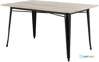 Bolero HZ808 Bistro Eettafel Mangohouten Blad Zwarte Poot 1450mm
