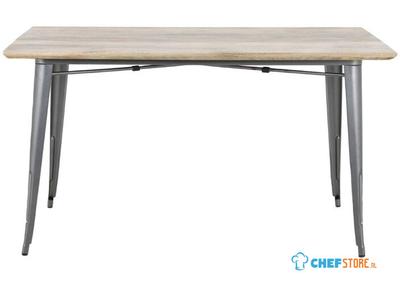 Bolero HZ809 Bistro Eettafel met Mangohouten Blad en Donkergrijze Poot 1450mm