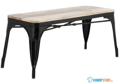 Bolero HZ814 Bistro Bank van Mangohout en Zwarte Poten 1000mm (2 stuks)