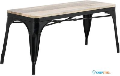 Bolero HZ814 Bistro Bank van Mangohout en Zwarte Poten 1000mm (2 stuks)