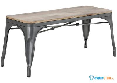Bolero HZ815 Bistro Bank met Mangohout en Donkergrijze Poten 1000mm (2 stuks)
