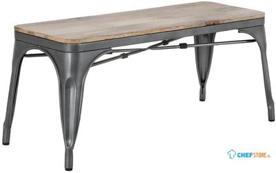 Bolero HZ815 Bistro Bank met Mangohout en Donkergrijze Poten 1000mm (2 stuks)