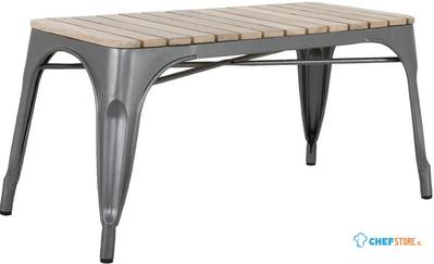 Bolero HZ817 Bistro Bank met Mangohouten Latten en Donkergrijze Poten 850mm (2 stuks)