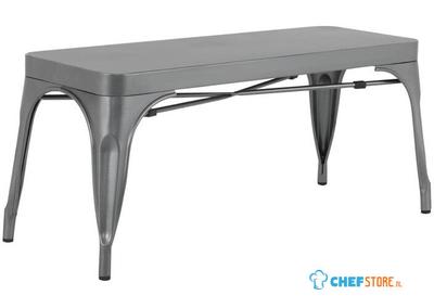 Bolero JA329 Bistro Metalen Bank Donkergrijs 1000mm (2 stuks)