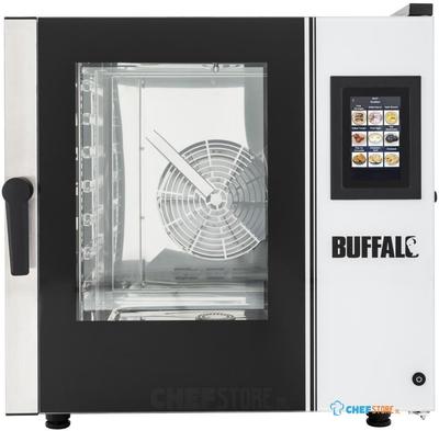 Buffalo Vrijstaande Smart Touchscreen Combi Oven 7 X GN 1/1 met Installatie Kit en Afzuigkap - SA771