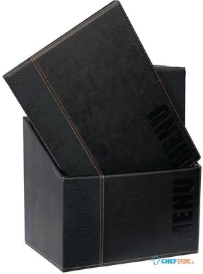 Securit kunstlederen A4 menuhoezen en opbergdoos (20 stuks) | U266