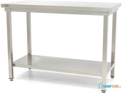 Maxima Werktafel RVS - 160 X 60 cm - Verstelbare Hoogte - met Onderschap - 09300965
