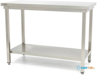 Maxima Werktafel RVS - 200 X 60 cm - Verstelbare Hoogte - met Onderschap - 09300971