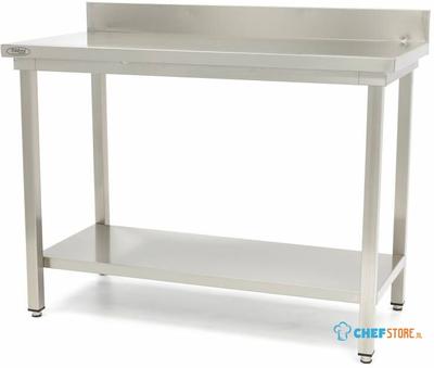 Maxima Werktafel RVS - 60 X 70 cm - Verstelbare Hoogte - met Spatrand - 09364024