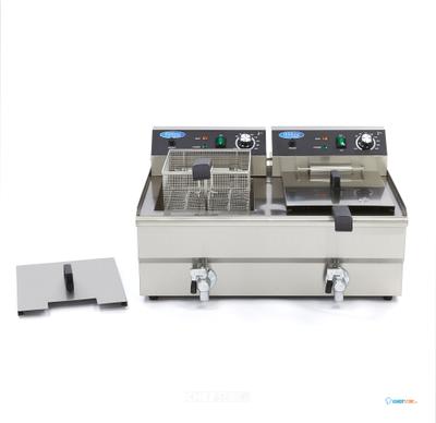 Maxima Frituurpan - 2x 16 L - 2 Manden - met Tapkraan - 09365011