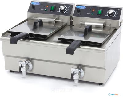 Maxima Frituurpan - 2x 13 L - 2 Manden - met Tapkraan - 09365231