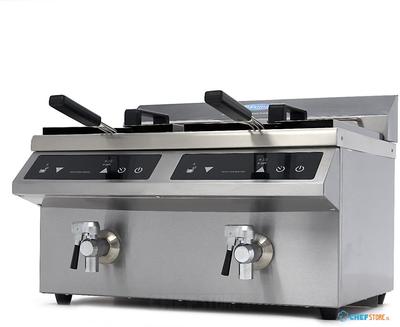 Maxima Frituurpan - 2x 8 L - 2 Manden - met Tapkraan - Inductie - 09371095