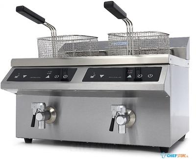 Maxima Frituurpan - 2x 8 L - 2 Manden - met Tapkraan - Inductie - 09371095