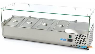 Maxima Opzetkoelvitrine - 120 cm - 4 X 1/3 GN Bakken - 09400320