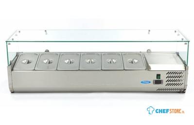 Maxima Opzetkoelvitrine - 140 cm - 6 X 1/3 GN Bakken - 09400323