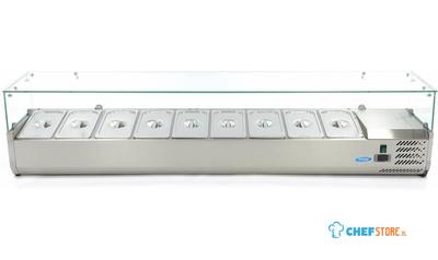 Maxima Opzetkoelvitrine - 200 cm - 9 X 1/3 GN Bakken - 09400335