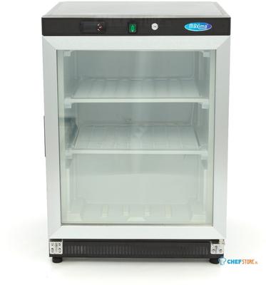 Maxima Vrieskast - 200 L - Zwart - met Glazen Deur - 09405009