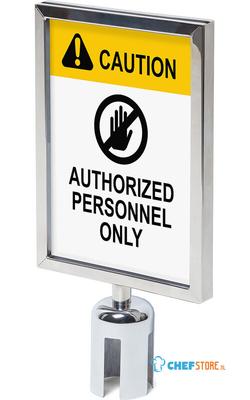 Syna Topbord A4 voor Afzetpaal Flexi Economy Chroom - BBECHROMESIGNA4