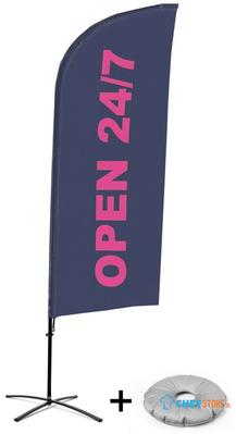 Syna Beach Flag Alu Wind Complete Set Open 24/7 Engels Kruisvoet - BFAW310-CB30-WB-I129