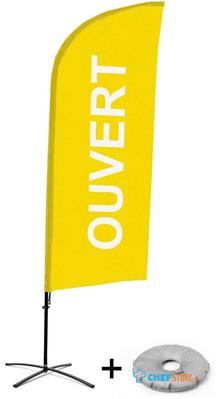 Syna Beach Flag Alu Wind Complete Set Open Geel Frans Kruisvoet - BFAW310-CB30-WB-I492