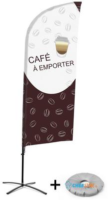 Syna Beach Flag Alu Wind Complete Set Coffee To Go Frans Kruisvoet - BFAW310-CB30-WB-I493