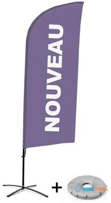 Syna Beach Flag Alu Wind Complete Set Nieuw Paars Frans Kruisvoet - BFAW310-CB30-WB-I501
