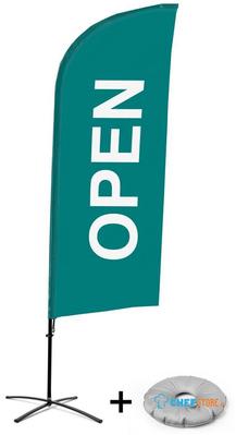 Syna Beach Flag Alu Wind Complete Set Open Groen Engels/Nederlands Kruisvoet - BFAW310-CB30-WB-I53