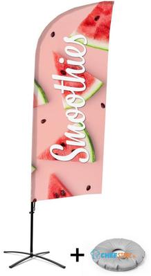 Syna Beach Flag Alu Wind Complete Set Smoothies Watermeloen Kruisvoet - BFAW310-CB30-WB-I75