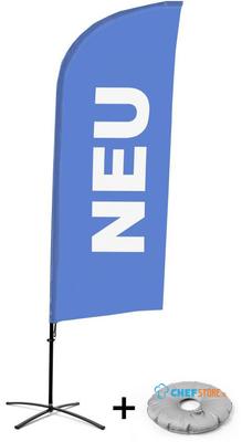 Syna Beach Flag Alu Wind Complete Set Nieuw Blauw Duits Kruisvoet - BFAW310-CB30-WB-I78