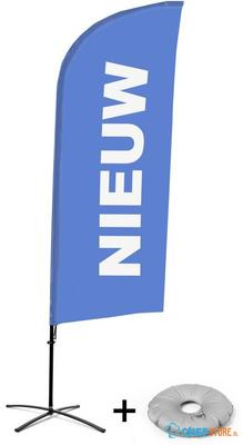 Syna Beach Flag Alu Wind Complete Set Nieuw Blauw Nederlands Kruisvoet - BFAW310-CB30-WB-I79