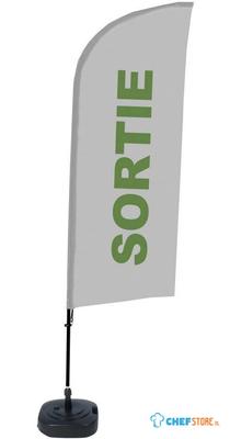 Syna Beach Flag Alu Wind Complete Set Uitgang Grijs Frans - BFAW310-WT21-I508ECO