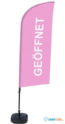 Syna Beach Flag Alu Wind Complete Set Open Roze Duits ECO Printmateriaal - BFAW310-WT21-I56ECO