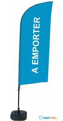 Syna Beach Flag Alu Wind Complete Set Take Away Blauw Frans - BFAW310-WT21-I593