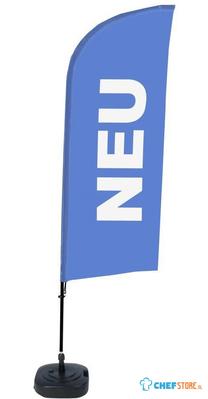 Syna Beach Flag Alu Wind Complete Set Nieuw Blauw Duits ECO Printmateriaal - BFAW310-WT21-I78ECO