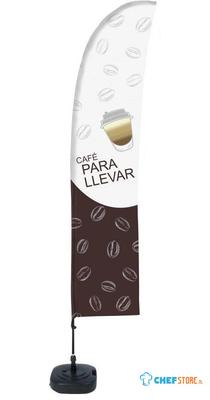 Syna Beach Flag Budget Wind Complete Set Koffie To Go Spaans ECO Printmateriaal - BFBL-WT21-17-I142ECO